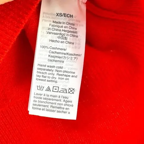 Madewell 100% Cashmere V-Neck Sweater Red Size XS